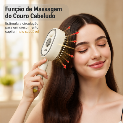 🎉 Escova Elétrica para o Cabelo – Spray Hidratante, Massagem e Alisamento Instantâneo ✨📦