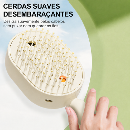 🎉 Escova Elétrica para o Cabelo – Spray Hidratante, Massagem e Alisamento Instantâneo ✨📦