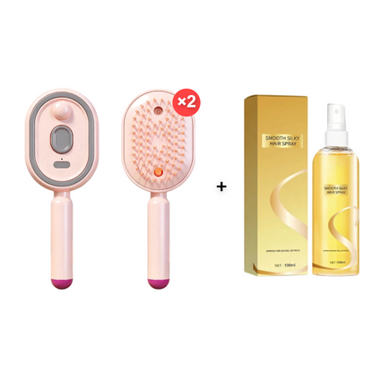 🎉 Escova Elétrica para o Cabelo – Spray Hidratante, Massagem e Alisamento Instantâneo ✨📦