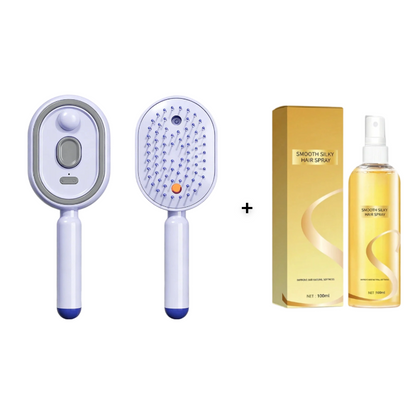 🎉 Escova Elétrica para o Cabelo – Spray Hidratante, Massagem e Alisamento Instantâneo ✨📦